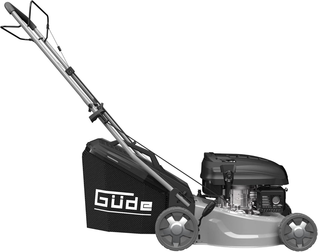 Güde Benzin Rasenmäher Eco Wheeler 415 R 3in1 mit Antrieb Radantrieb | 42cm | 144,3ccm | 3PS | Leichtstart | 40 Liter Korb | Stahlgehäuse | 6-fache Verstellung | Mulchfunktion | Reinigungsanschluss