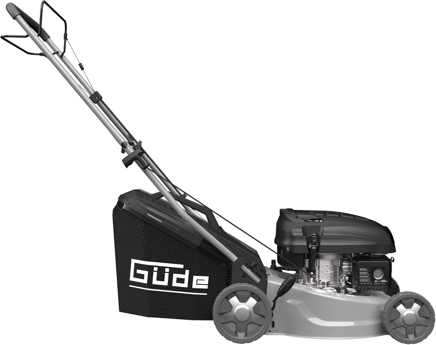 Güde Benzin Rasenmäher Eco Wheeler 415 R 3in1 mit Antrieb Radantrieb | 42cm | 144,3ccm | 3PS | Leichtstart | 40 Liter Korb | Stahlgehäuse | 6-fache Verstellung | Mulchfunktion | Reinigungsanschluss
