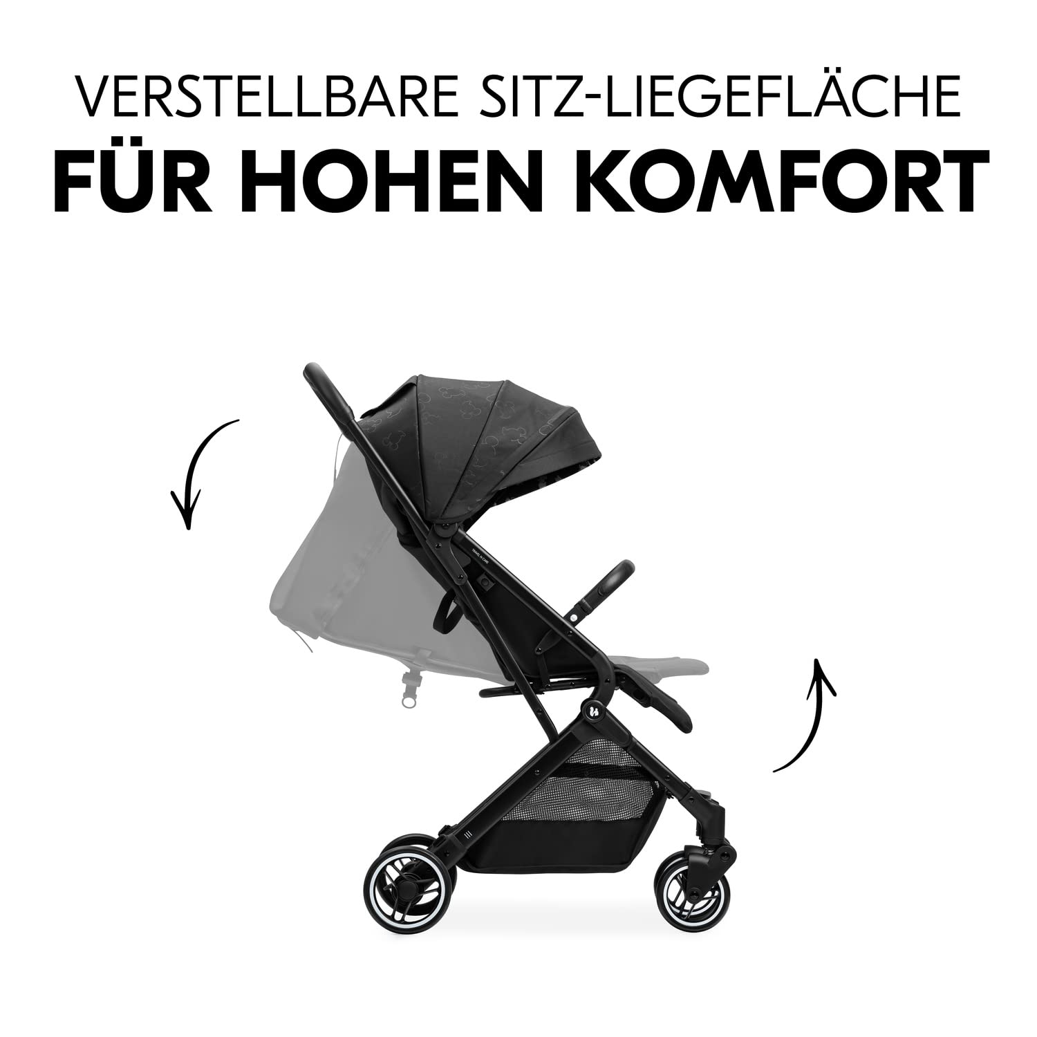 hauck Passeggino leggero Travel N Care per bambini dalla nascita fino a 22 kg con funzione reclinabile, ultraleggero - 6,9 kg, chiudibile con una mano, UPF 50+, ruote in EVA, cestino fino a 3 kg (Dark Olive)