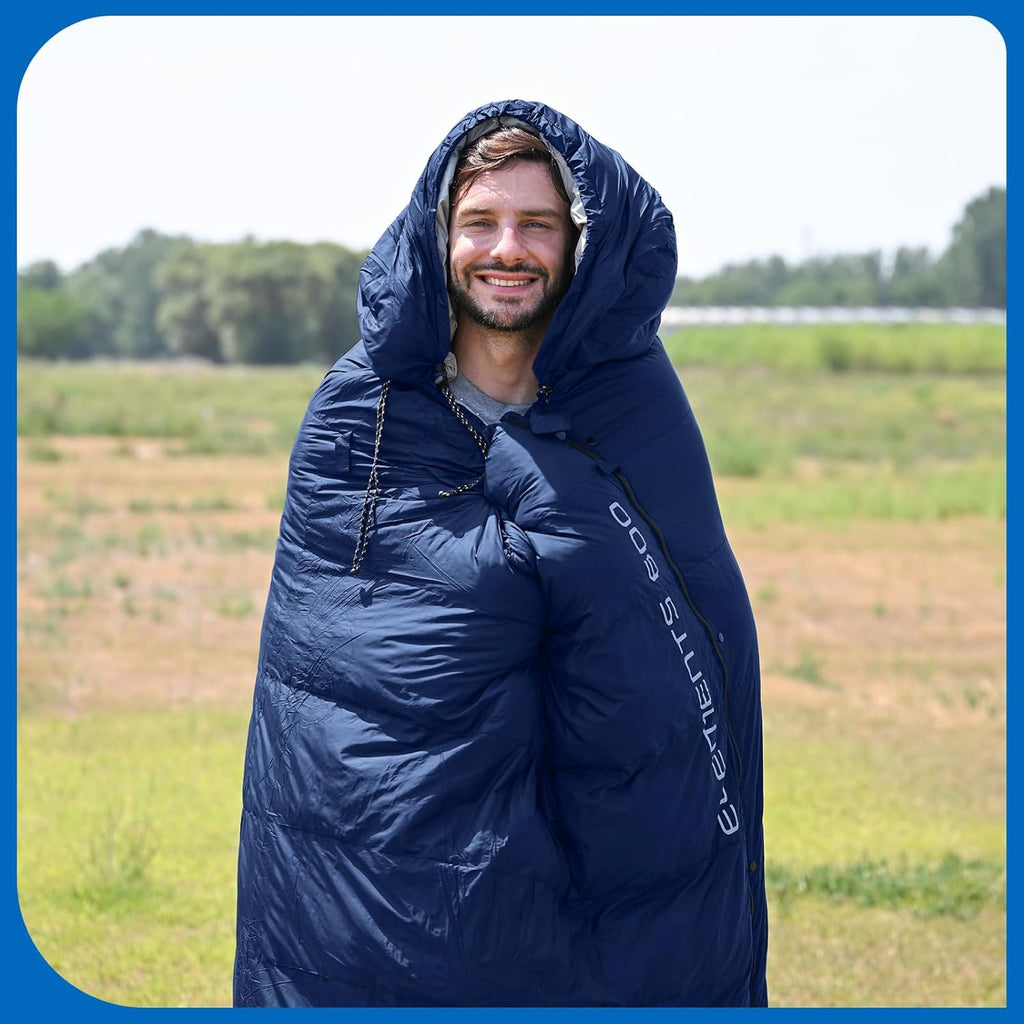 ATEPA Daunenschlafsack Winter Outdoor,Daunenschlafsack, Übergröße Ultraleichter, 3 Jahreszeiten Warm, XXL Leichtgewicht, großartiger Komfort, Ideal für Rucksacktouren Erwachsene Camping, Wandern