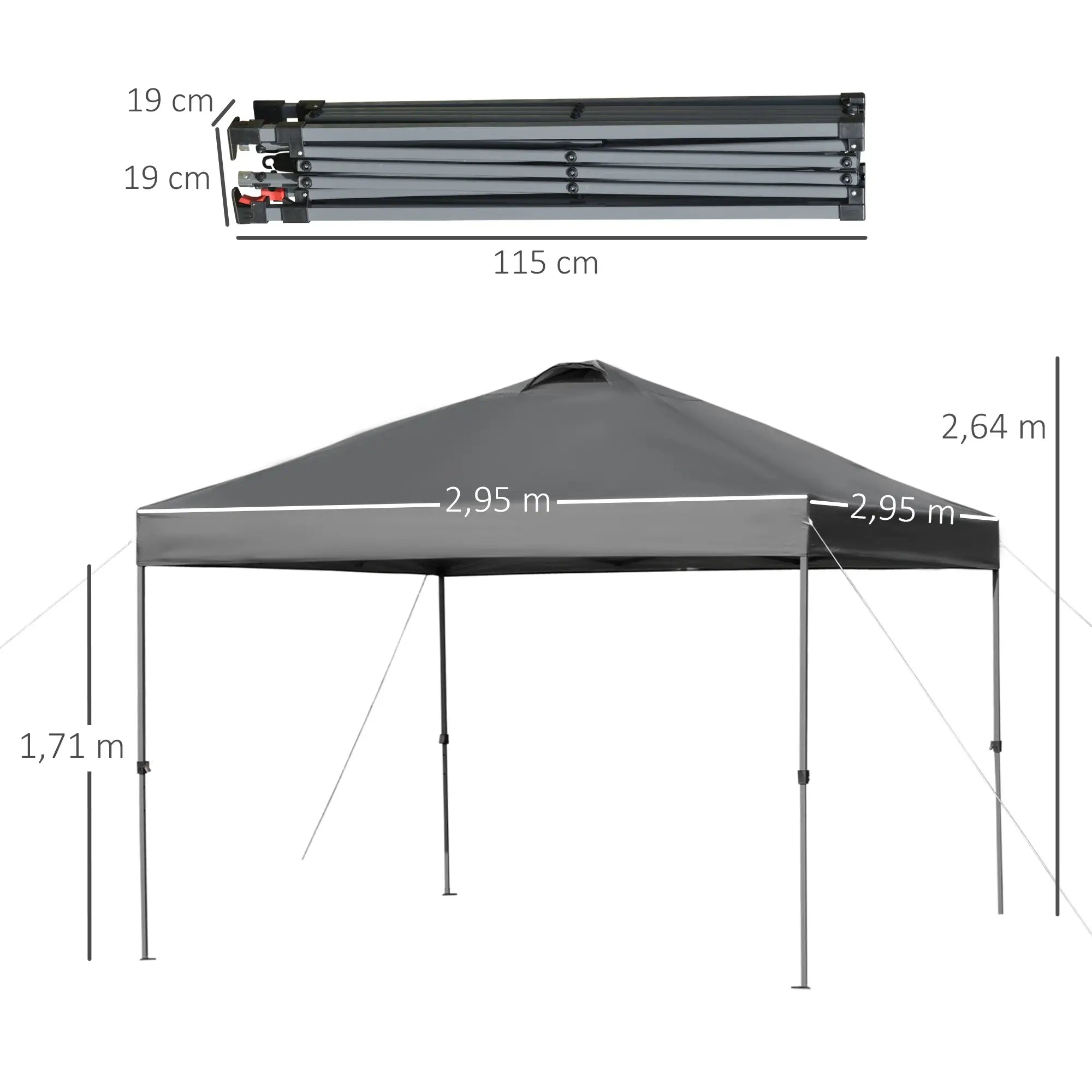 Gazebo Outsunny 3x3 m impermeabile e pieghevole