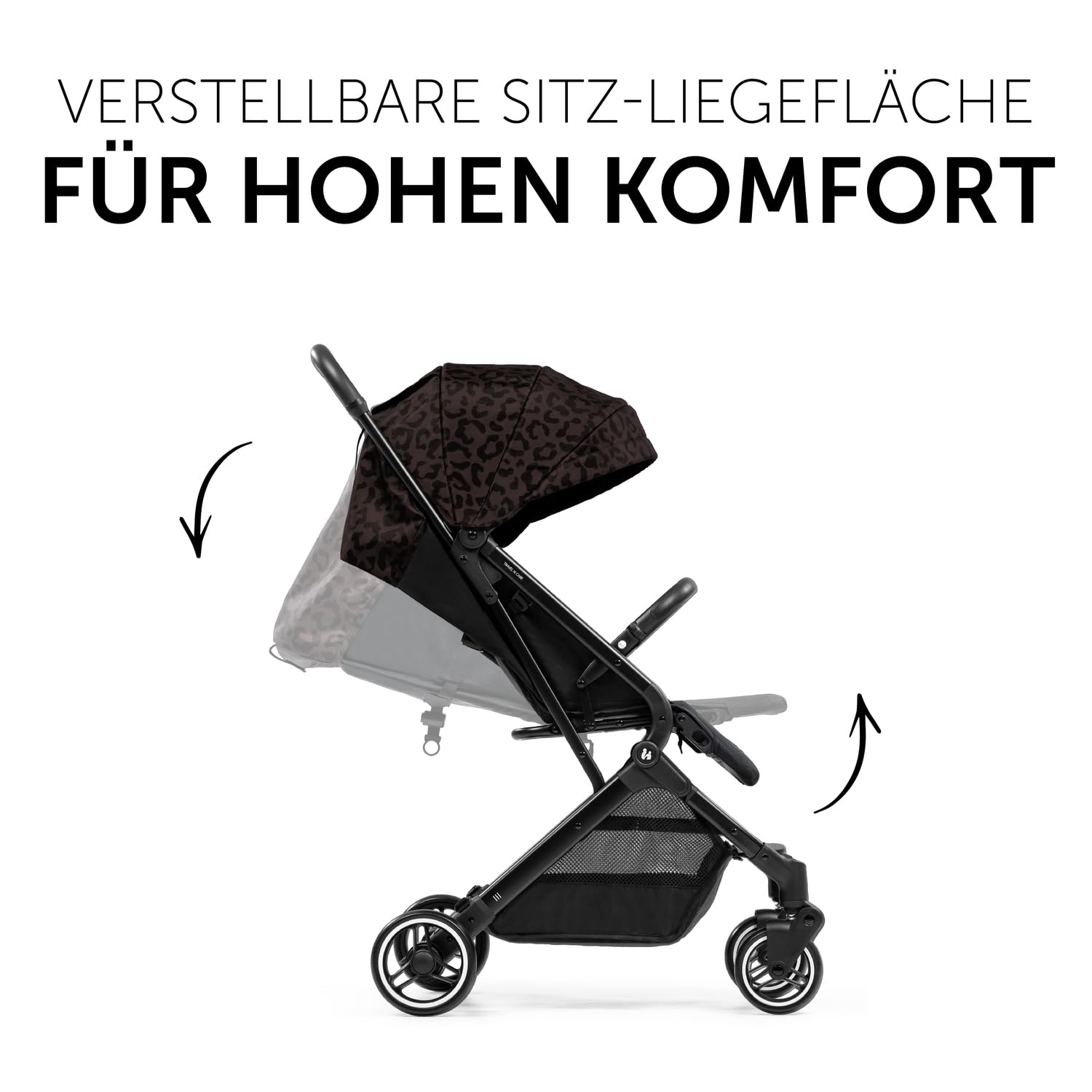 hauck Passeggino leggero Travel N Care per bambini dalla nascita fino a 22 kg con funzione reclinabile, ultraleggero - 6,9 kg, chiudibile con una mano, UPF 50+, ruote in EVA, cestino fino a 3 kg (Dark Olive)