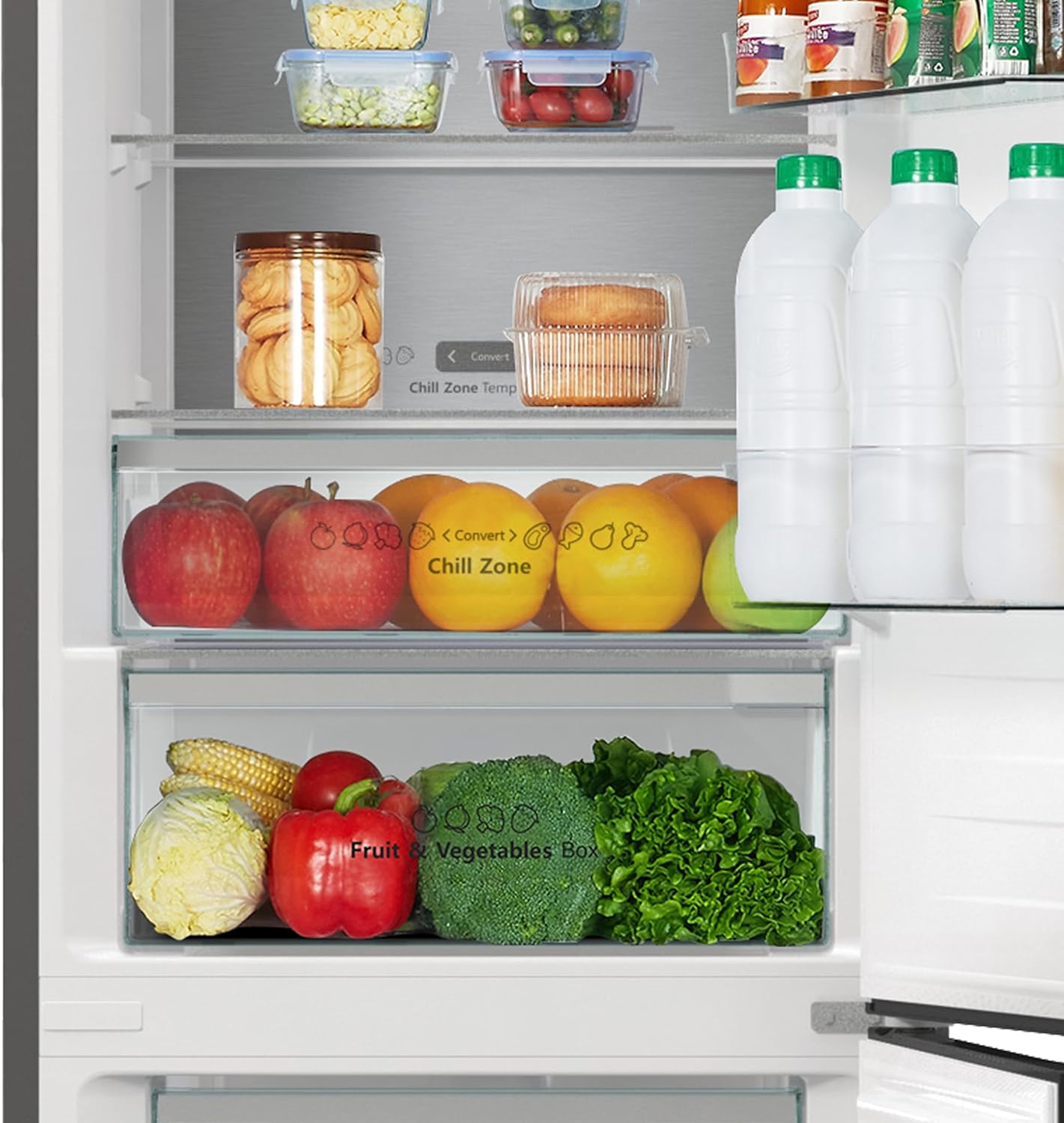 Hisense RB327N4ADD Frigorifero Combinato, Classe Energetica D, Total NoFrost, Porta Reversibile, Griglia Portabottiglie, Vano Frigo 171 Litri, Vano Congelatore 85 Litri, Look Acciaio Inox