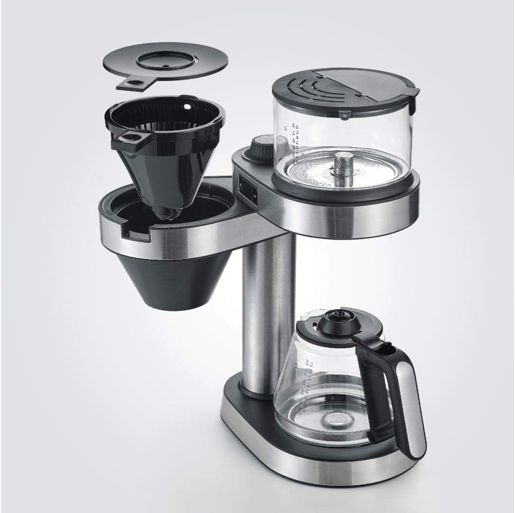 SEVERIN Macchina da caffè con filtro Caprice, come preparata a mano con la caffettiera per un massimo di 8 tazze, macchina da caffè con timer, acciaio inox spazzolato/nero opaco, KA 5760