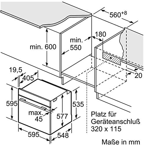 Bosch HMG7361B1, Serie 8 Forno da incasso intelligente con funzione microonde, 60 x 60 cm, Made in Germany, Nero, Air Fry, Anello di controllo digitale, Display touch, Programmi automatici, Supporto per la pulizia