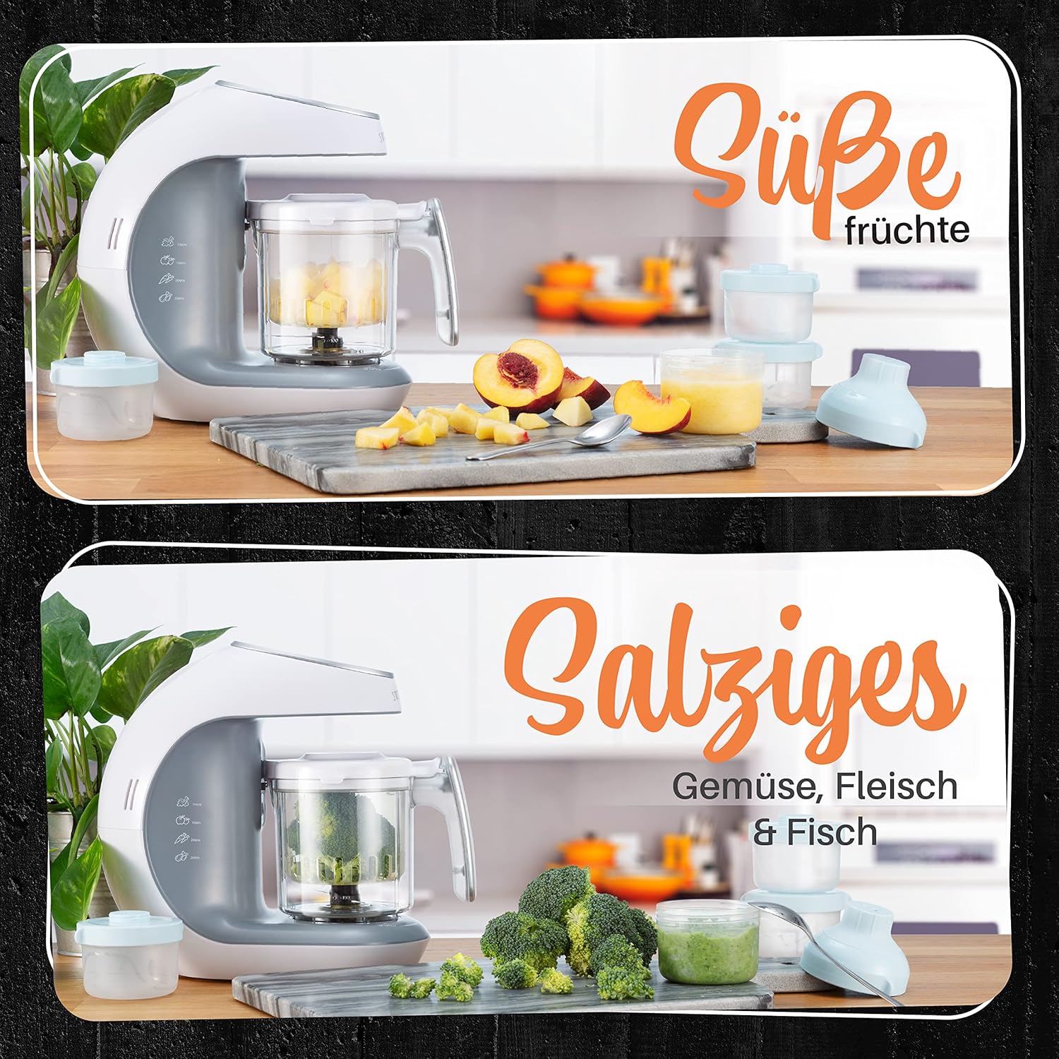 Sweety Fox - Multifunktions Babynahrungszubereiter 7-in-1 - Dampfgarer, Mixer, Pulse, Automatische Reinigungsfunktion, Sterilisiert, Glschenwrmer, Auftaufunktion