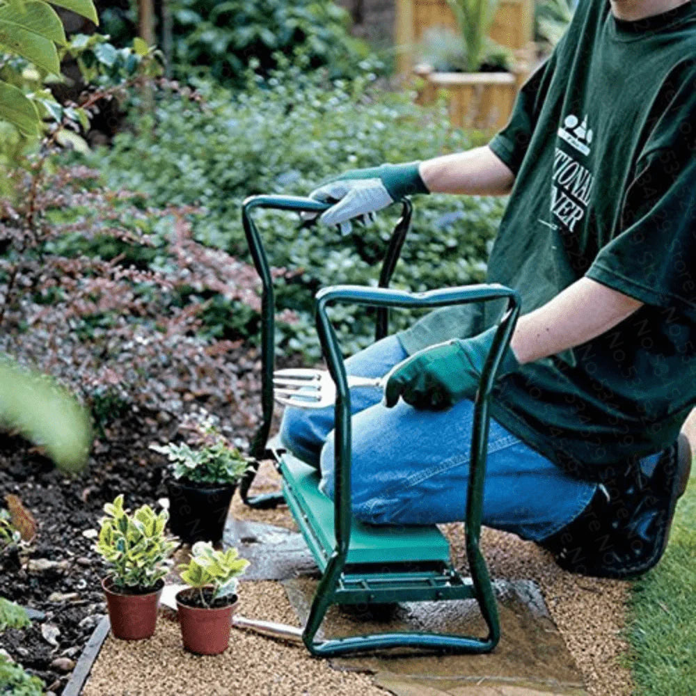 GardenEase - Ginocchiere da giardinaggio e sgabello con borsa portautensili