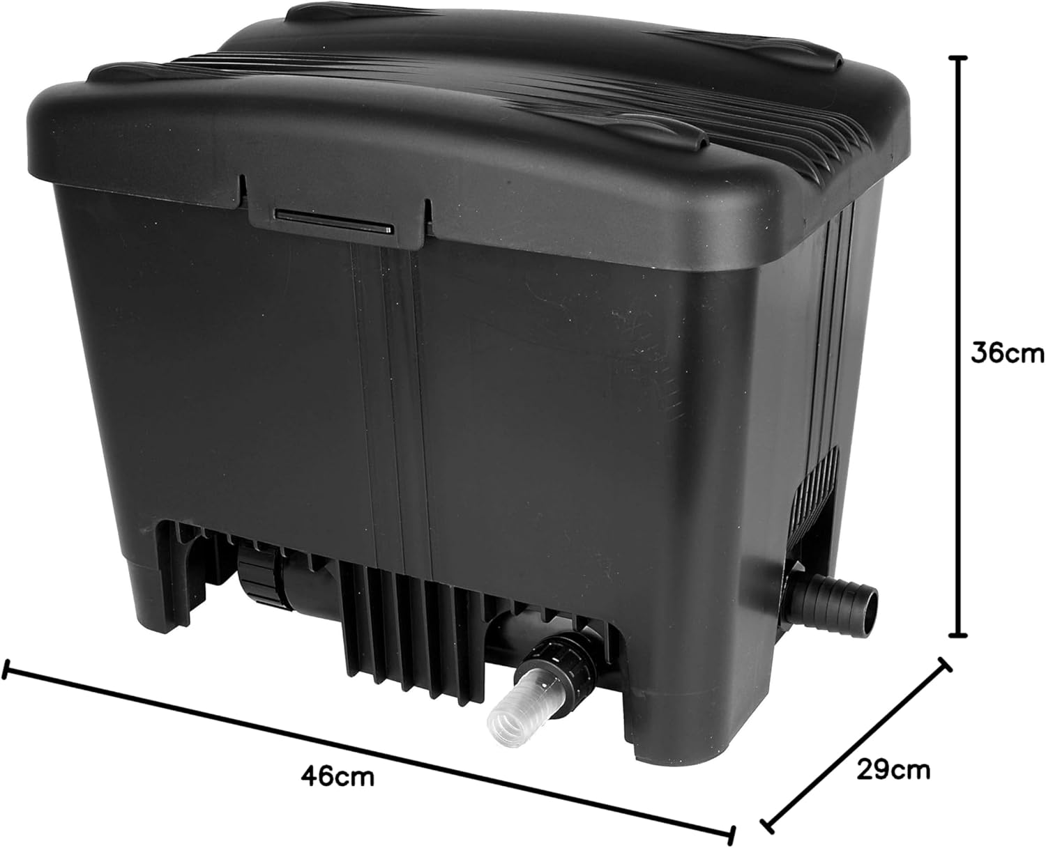 T.I.P. Teichfilter - Teichaußenfilter-Set (20.000 l Teichvolumen, Wet-and-Dry Technologie, UV-C 18 W, Filterbehälter 70 l, inkl. Pumpe, UV-C Strahler, Schläuche, Filtermaterial) WDF 20000 UV 18, 30285