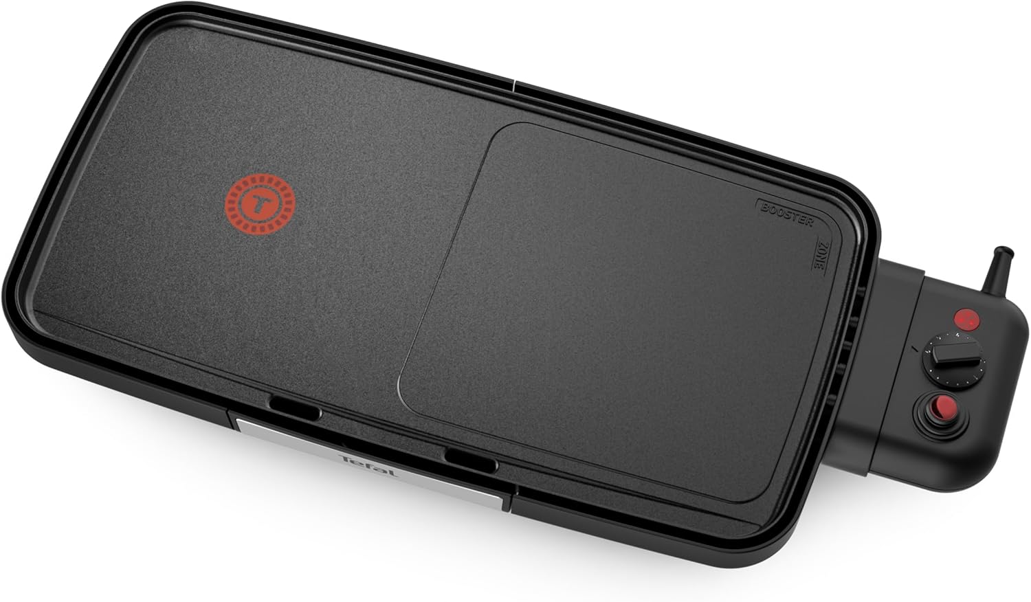 Tefal Maxi Plancha Elektro-Tischgrill CB690D, Extra groß, Antihaft Teppanyaki Platte, Leichte Reinigung, Innen und außen nutzbar, Inkl. abnehmbarem Windschutz + Spatel, 2300W, Schwarz/Silber