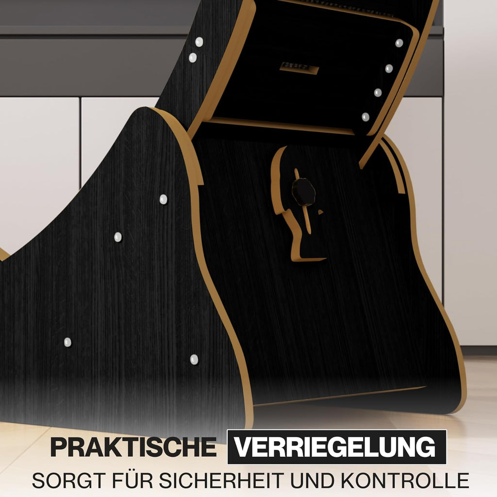 noviclass® Katzenlaufrad Baghira Groß XXL | 132cm Durchmesser Artgerecht für große Katzen | Laufrad für Katzen | Kratzfest, stabil und leise | Geprüfte Qualität und mit Deutscher Anleitung (Holz)