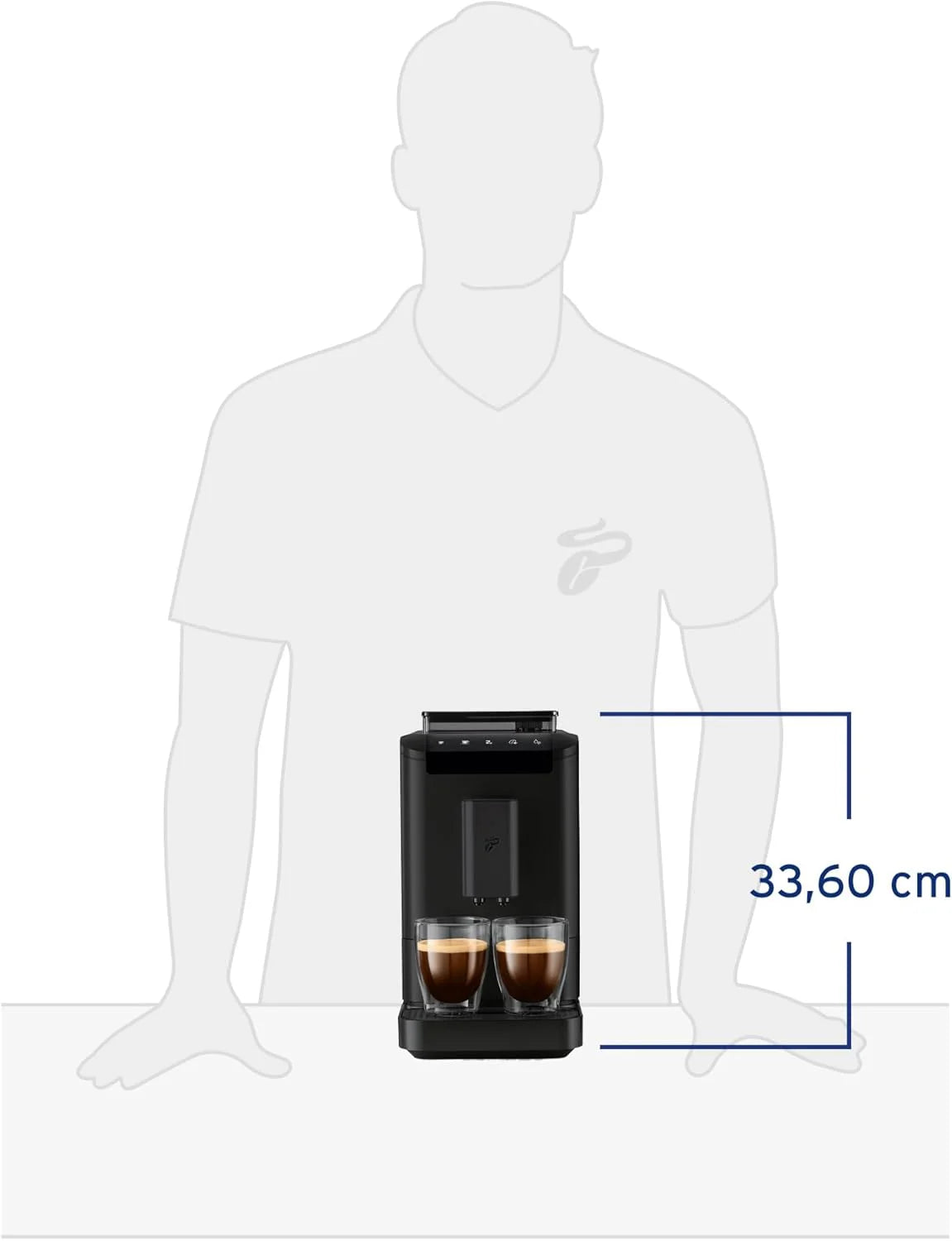 Tchibo Macchina da Caffè Automatica Esperto2 Caffè con Funzione 2 Tazze per Caffè Crema ed Espresso, Nero Granito - INCLUSO set di prova caffè GRATUITO