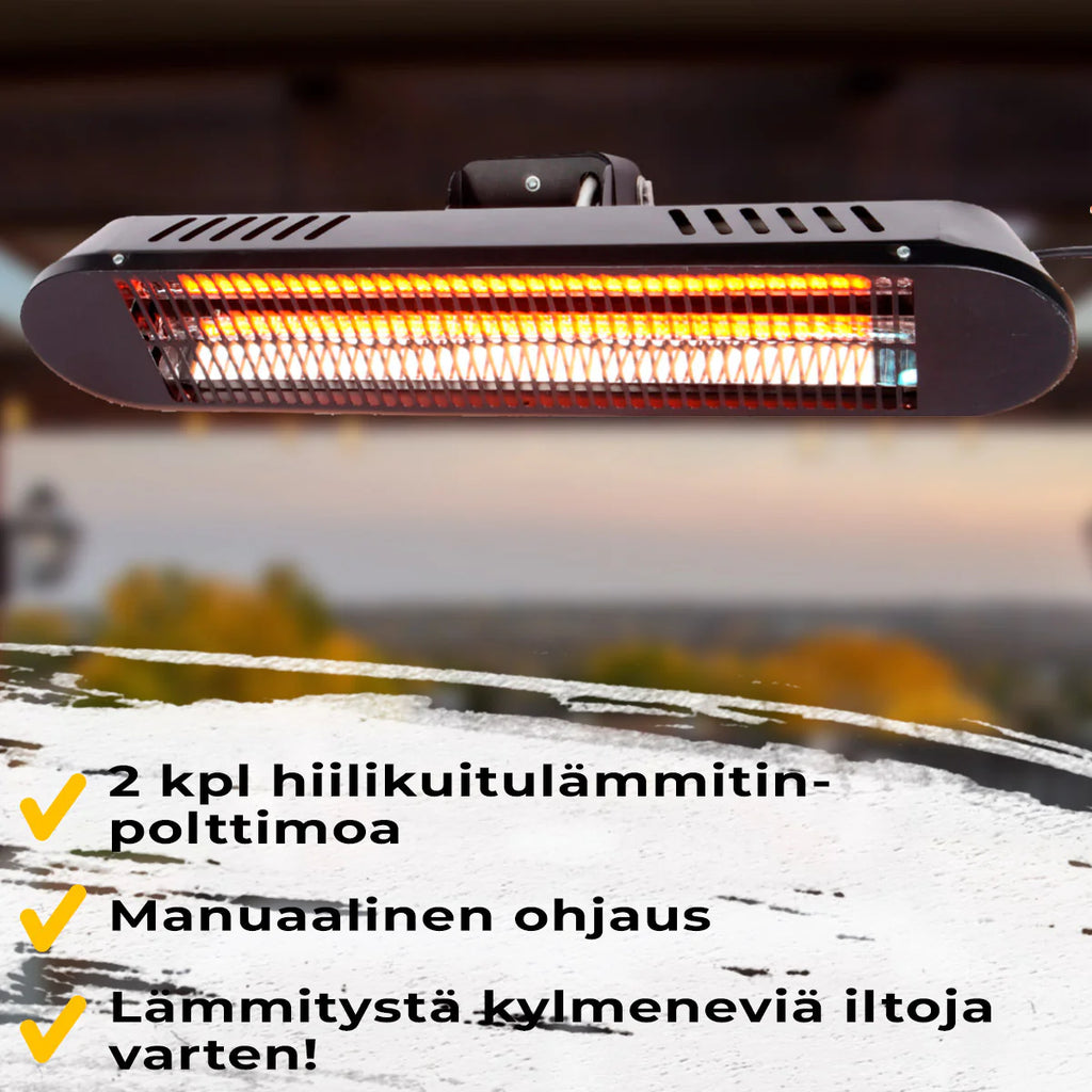 Fornorth Heizstrahler Wall Heater Premium 2000W fernbedienung, schwarz