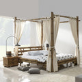 Letto a baldacchino bambù TABANAN 160 x 200 cm Miele Antico