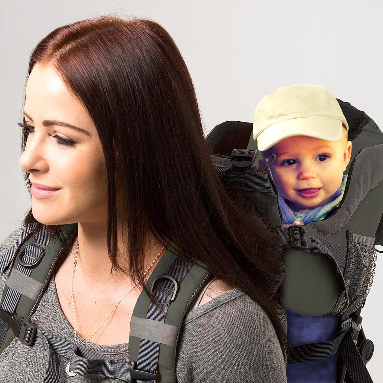Luvdbaby Marsupio porta bebè fino a 18 kg - Marsupio ergonomico per bambini - Marsupio premium per bambini - Marsupio per bambini - Marsupio per neonati con schienale - Zaino con seggiolino per bambini