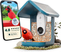 Bird Buddy Pro Solar Smart Vogelfutterstation mit Kamera – AI-Vogelarten-Identifikation, 5-MP-Fotos, 2K-Ultra-Video-Live-Stream-Kamera, Zeitlupenvideo, 6,6 cm Fokus – Blue Solar