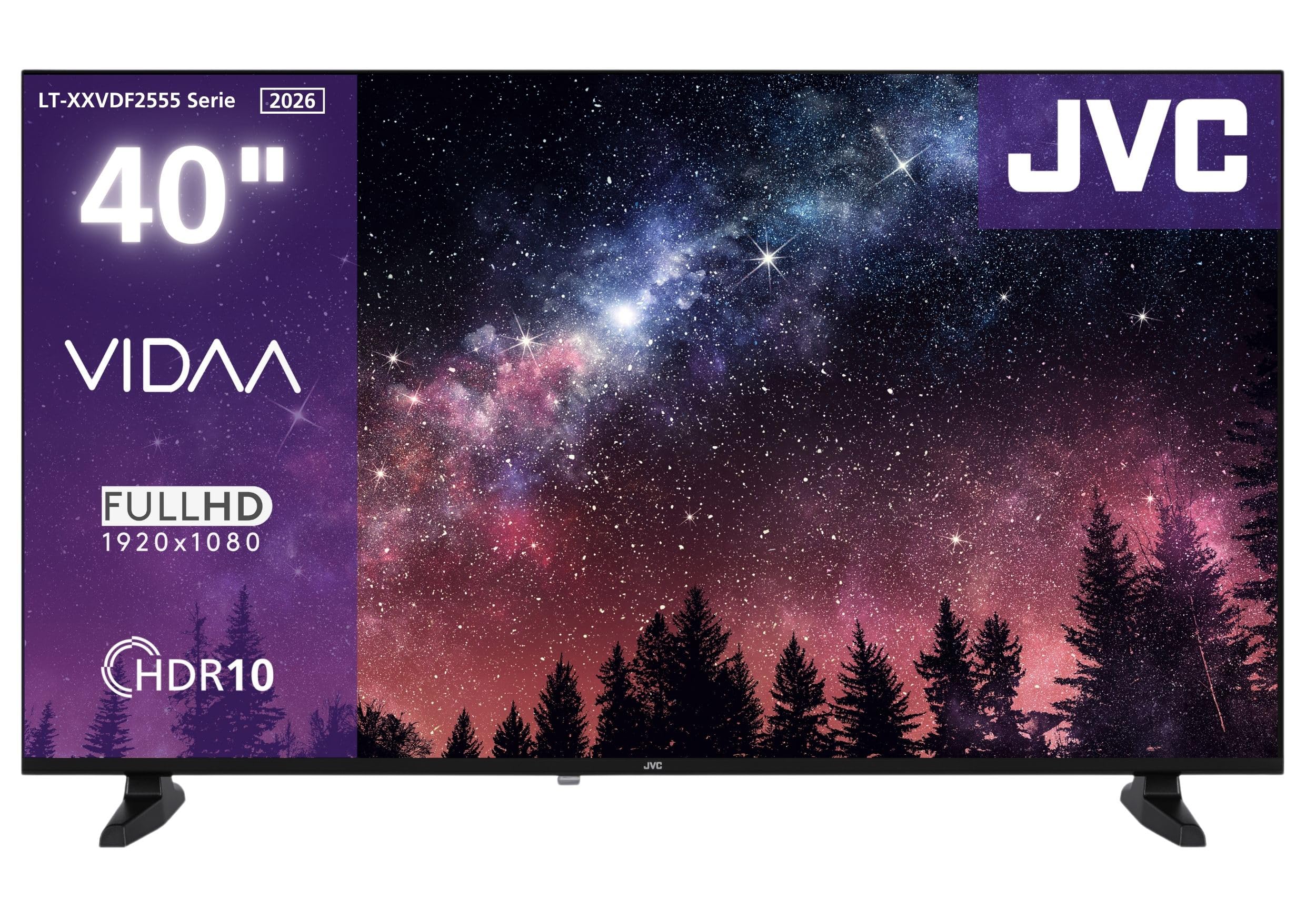 Televisore JVC Smart TV VIDAA Full HD HDR da 40 pollici con diagonale schermo da 100 cm e Triplo Tuner Integrato, LED TV LT-40VDF2555 (2026)