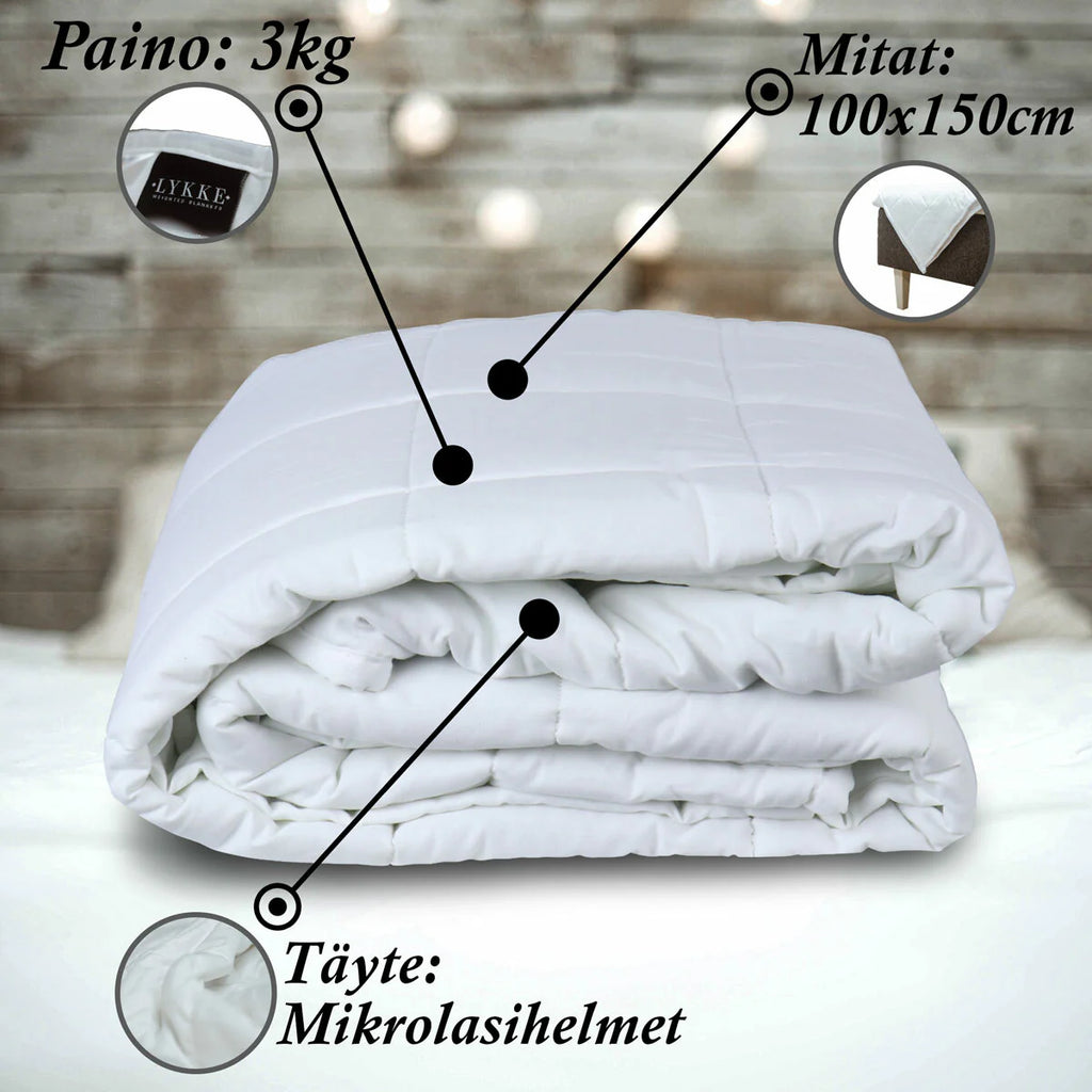 Lykke Gewichtsdecke für Kinder, 100x150cm, 3kg, Baumwolle
