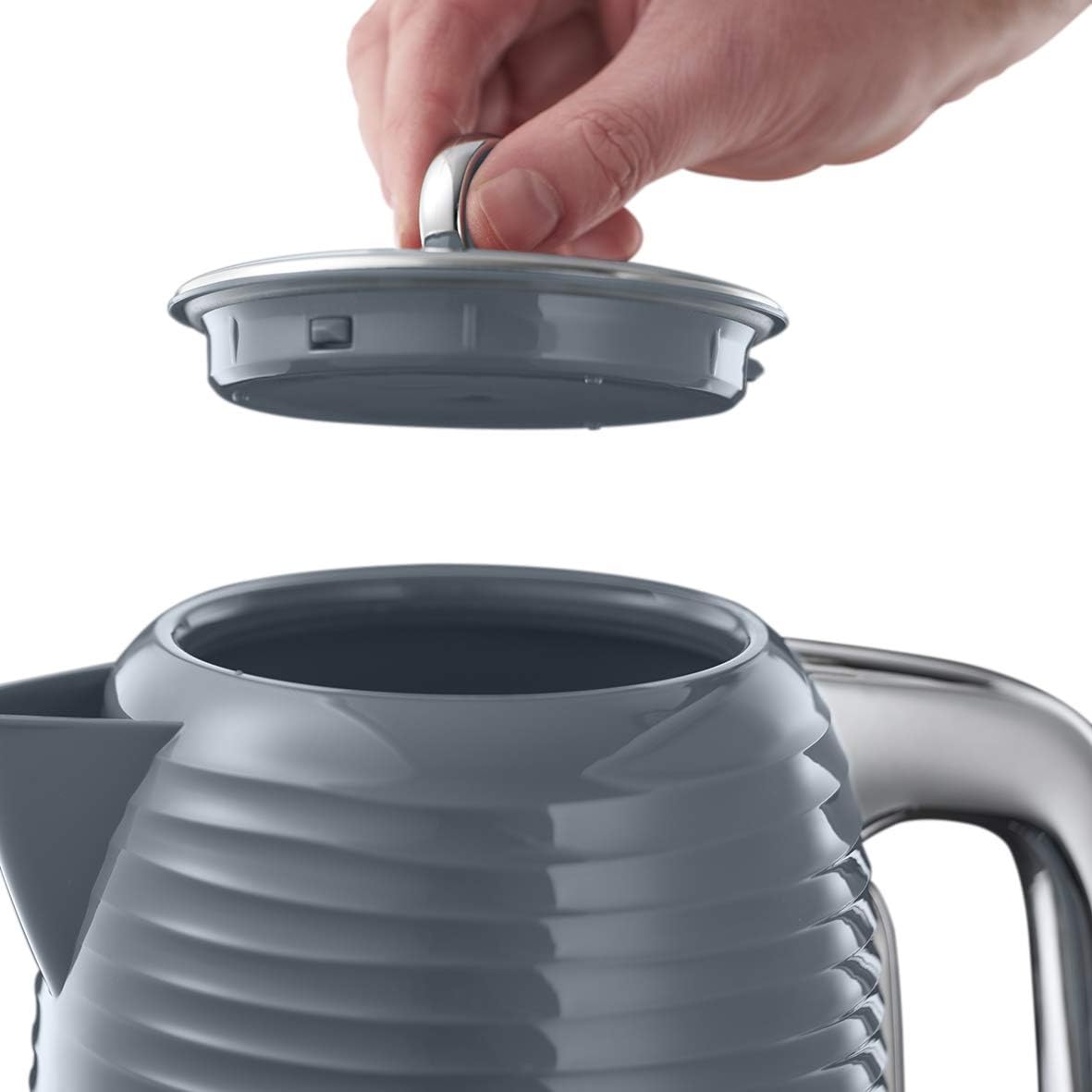 Russell Hobbs Inspire Grey Set Colazione Tostapane, Bollitore e Macchina da Caffè