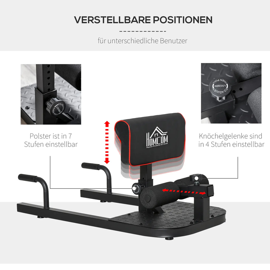 HOMCOM Sissy Squat 3in1 attrezzo per squat regolabile in altezza