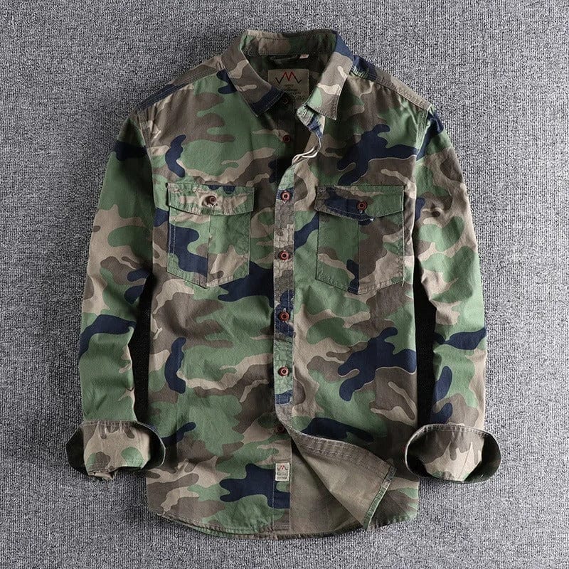 Clark - Camouflage-Langarmhemd