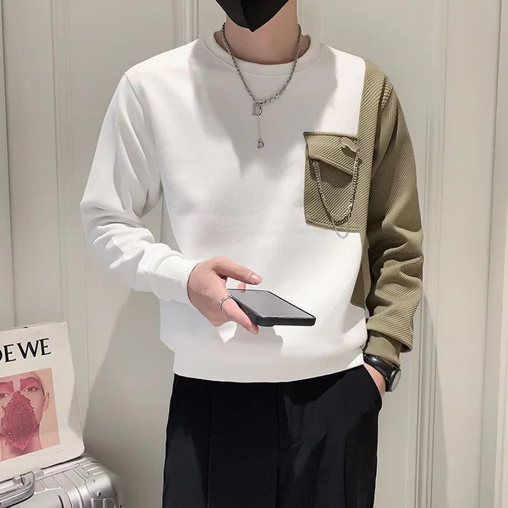 Zweifarbiger Pullover für Mnner