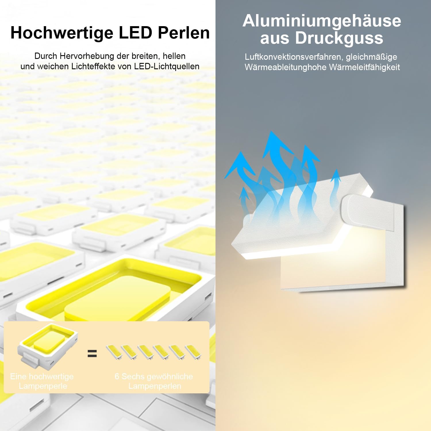 Kingwen 4 Pack 40W Wandleuchte Innen/Aussen 3000K Warmweiß Außenwandleuchte mit 360°Schwenkbar Panel LED Wandlampen Modern Außenlampe 3000LM LED Strahler Wasserdicht IP65 Wandleuchten Schwarz