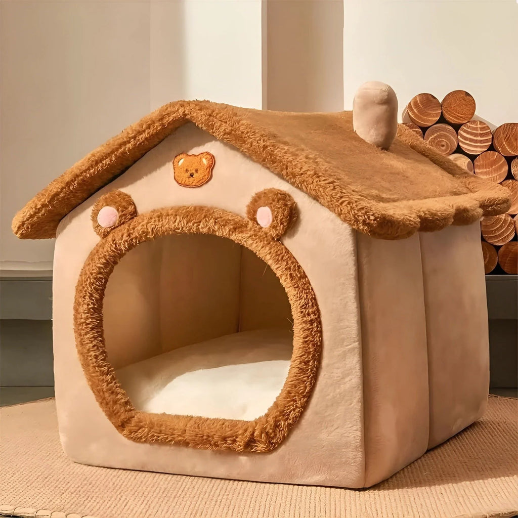 PurrPavilion Katzenbett - Faltbares und Waschbares Kuschelbett für Katzen
