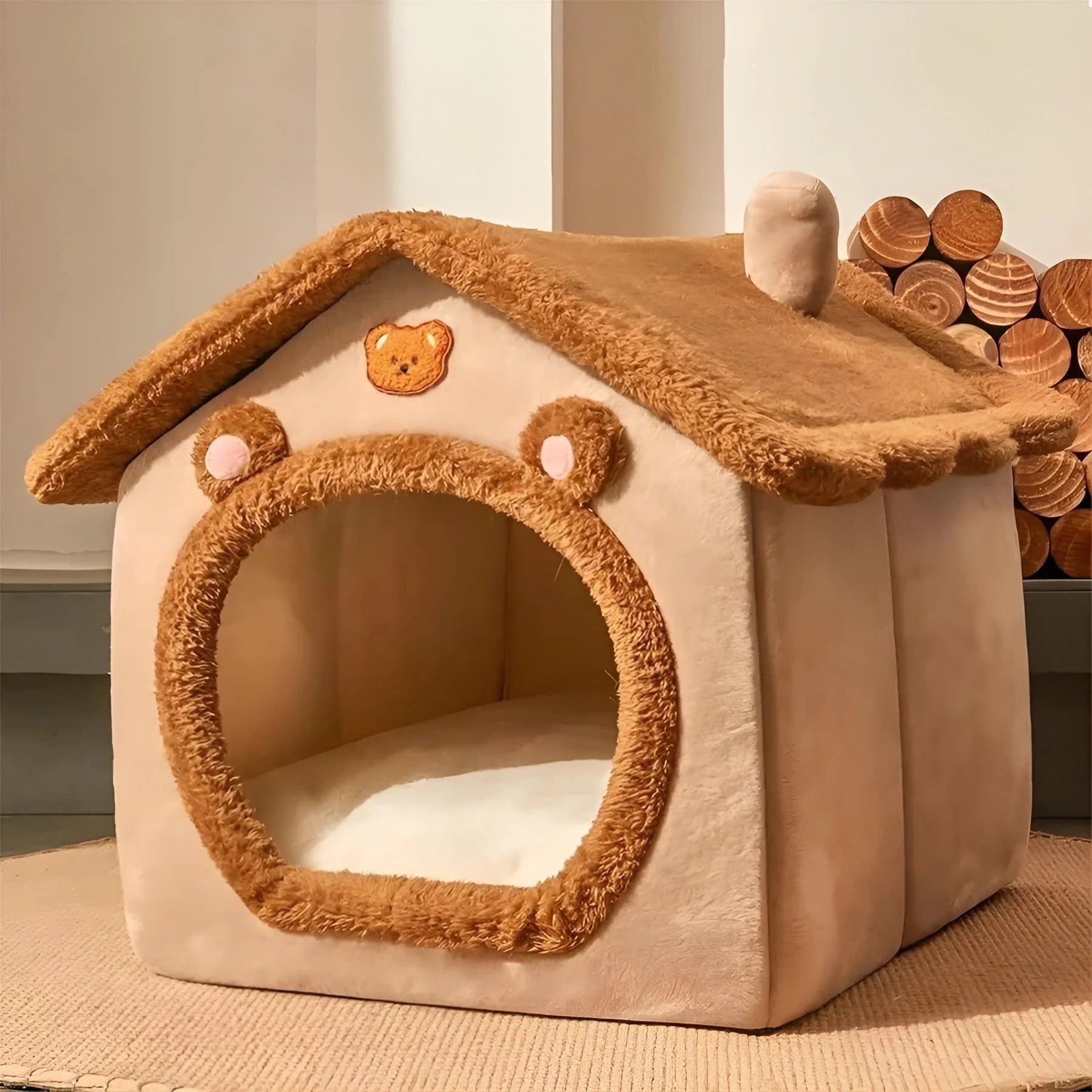 PurrPavilion Katzenbett - Faltbares und Waschbares Kuschelbett für Katzen