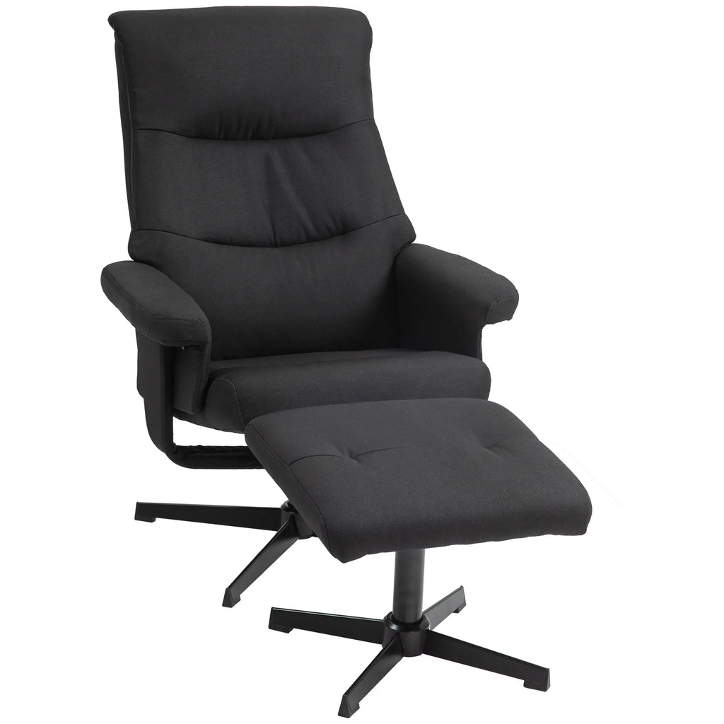 Poltrona Relax HOMCOM con Sgabello & Funzione Reclinabile Nero
