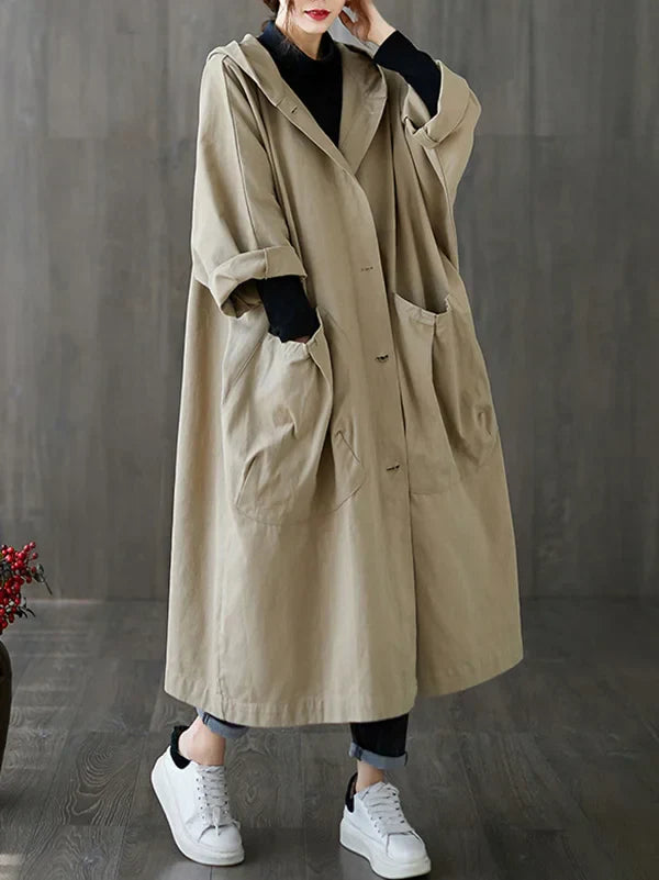Trench con cappuccio da donna