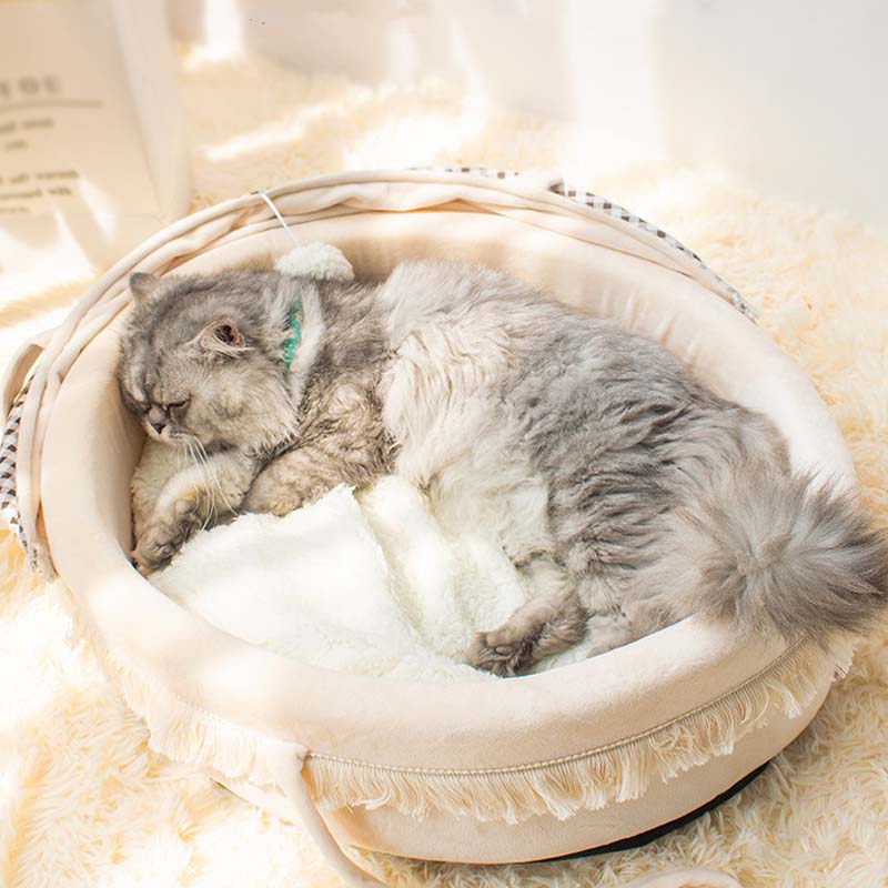 CozyPaws – Komfortables Halb-Katzenbett für entspannte Nickerchen