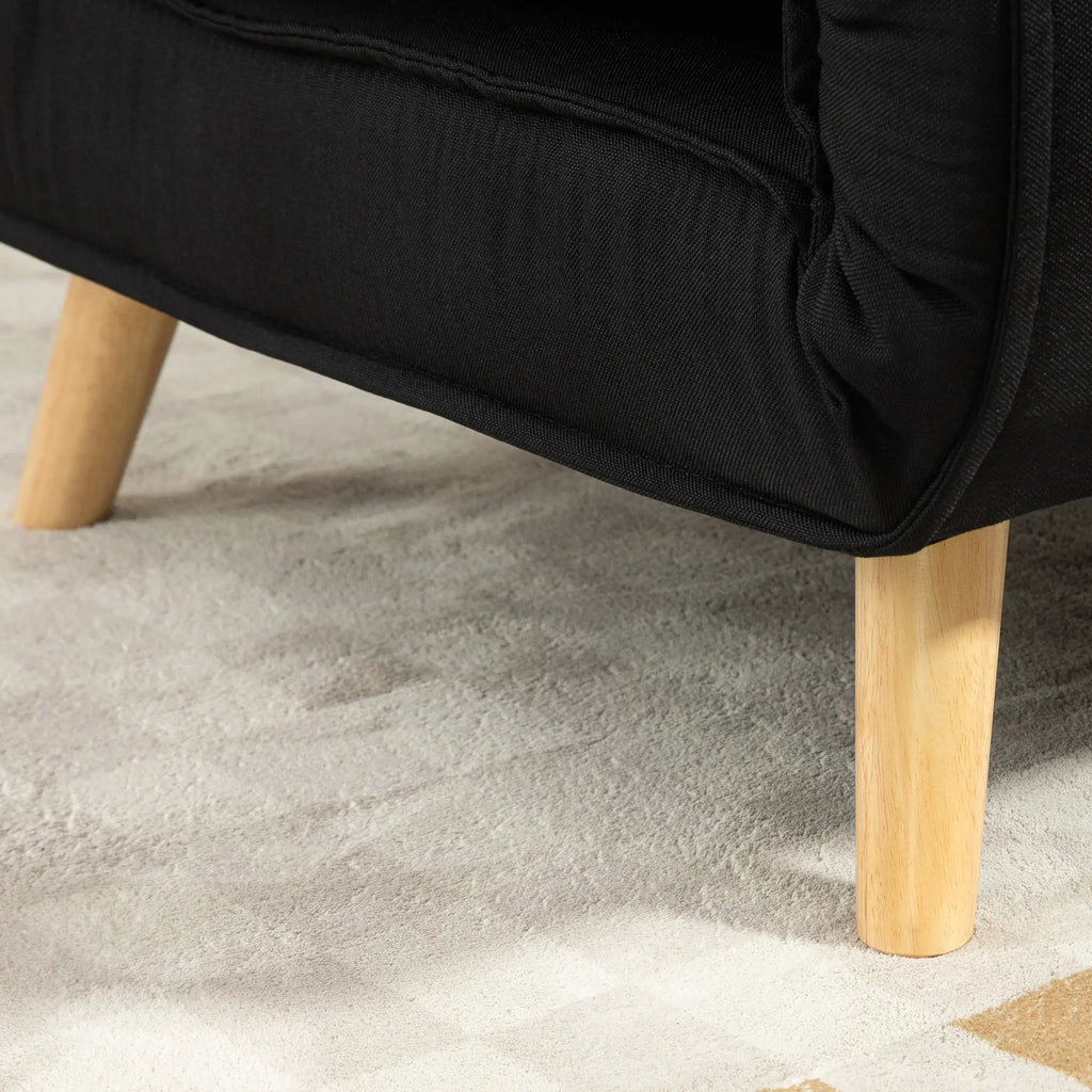 HOMCOM Poltrona Letto 2 in 1 con Schienale Regolabile Effetto Lino
