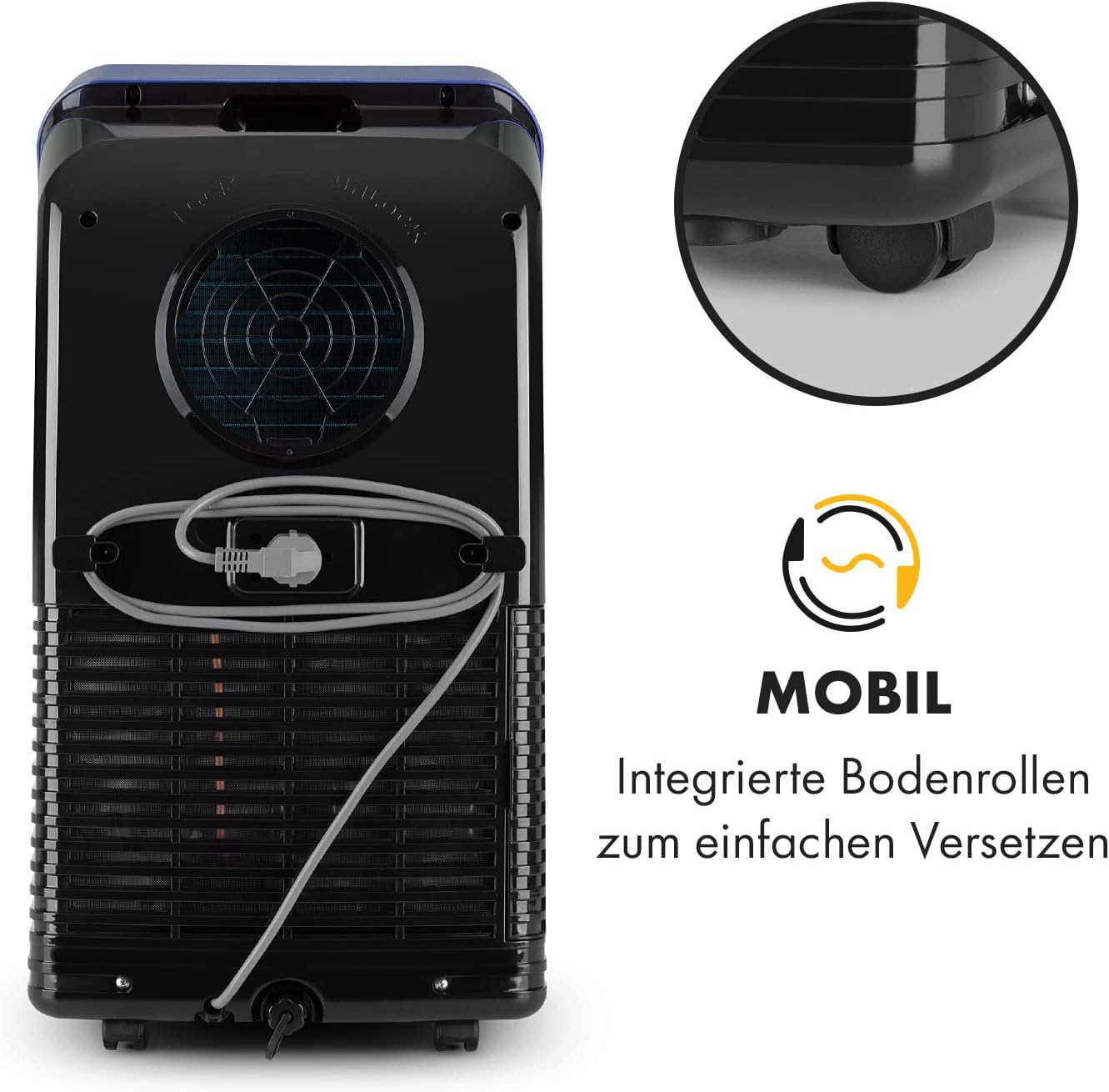 Klarstein Climatizzatore Portatile con Tubo di Scarico, Condizionatore 4-in-1 con Ventilatore, Deumidificatore e Modalità Notturna, Piccolo e Portatile per Casa e Ufficio, Controllo tramite App, 12000 BTU