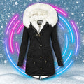 Cappotto invernale con cappuccio e fodera in pelliccia