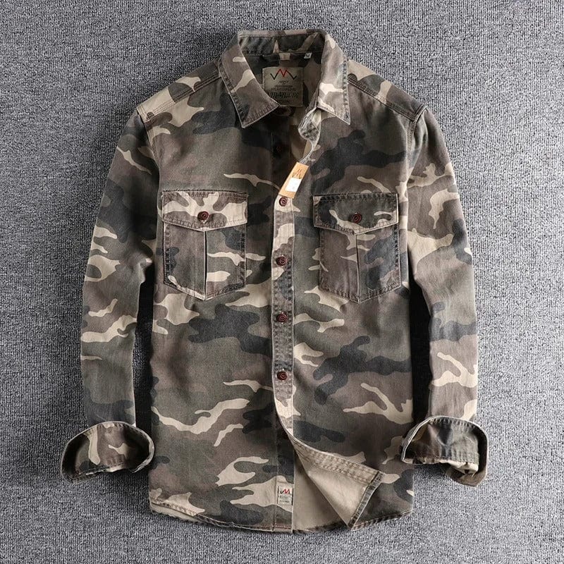 Clark - Camouflage-Langarmhemd