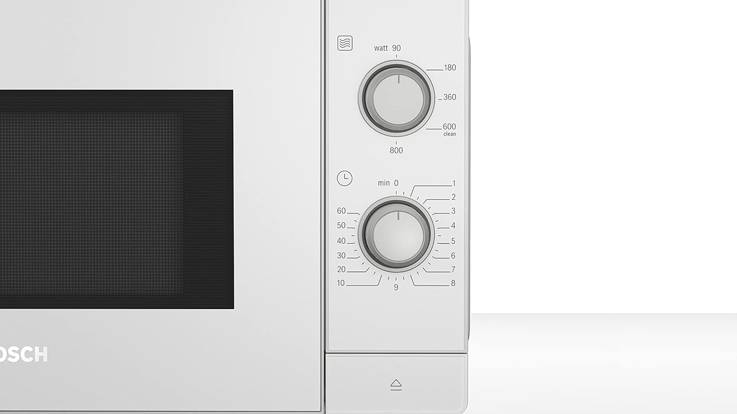 Bosch FFL023MS2 Serie 2 Microonde, 26 x 44 cm, 800 W, Piatto girevole 27 cm, Cerniera porta a sinistra, AutoPilot 7 Programmi automatici, Supporto per la pulizia, Display LED touch, Acciaio inossidabile
