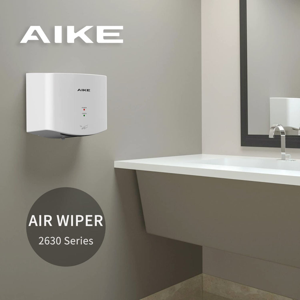 AIKE Hndetrockner 10 Sekunden Trocknen Energiesparend Kommerziell Elektrischer Hndetrockner Automatisch für Küche Badezimmer Toilette AK2630S 220V 1400W Silber