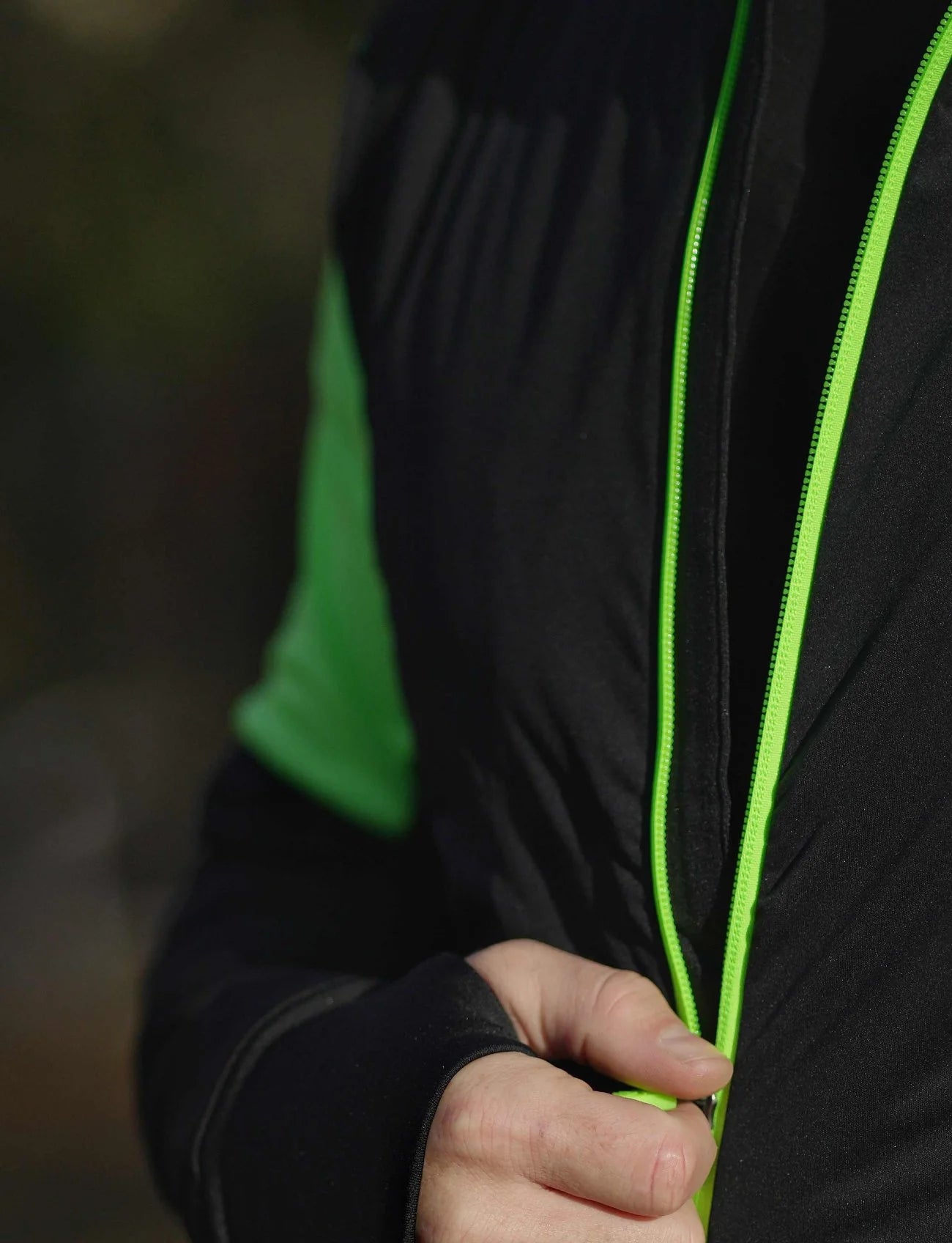 Herren Winter Fleece Laufshirt Langarm Thermo Running Sweatshirt Pro Line Schwarz Neon