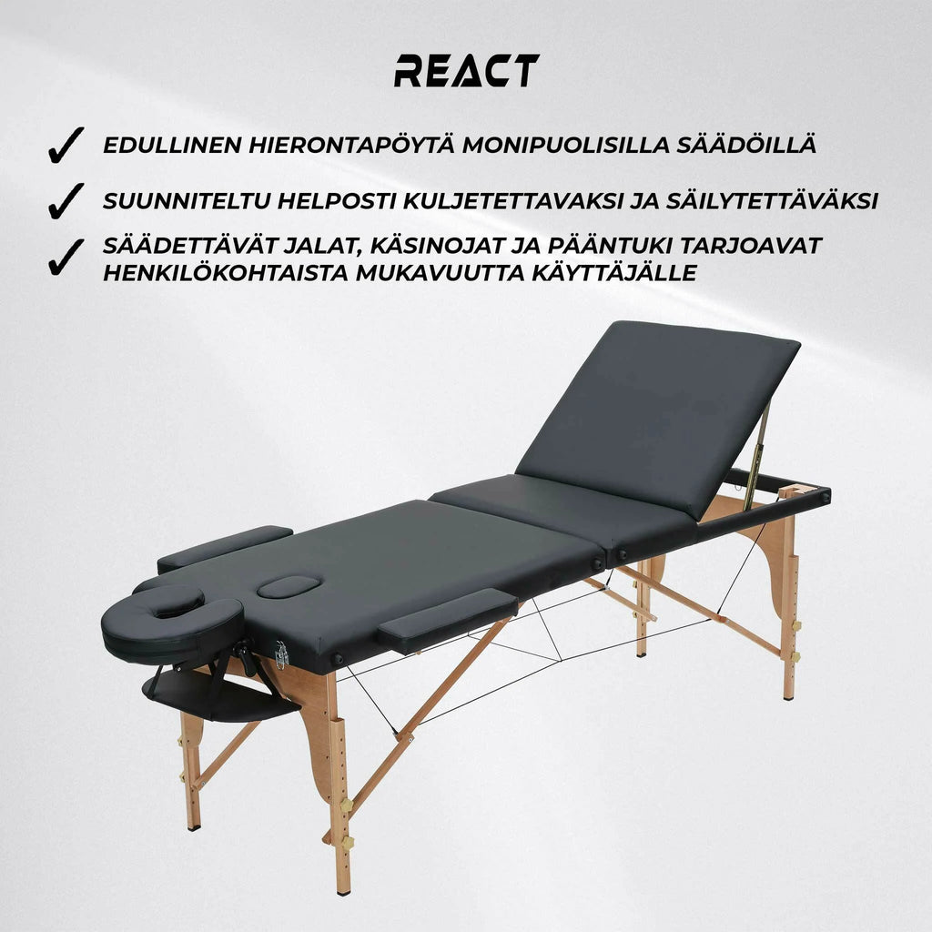 Lettino da massaggio React P300 nero