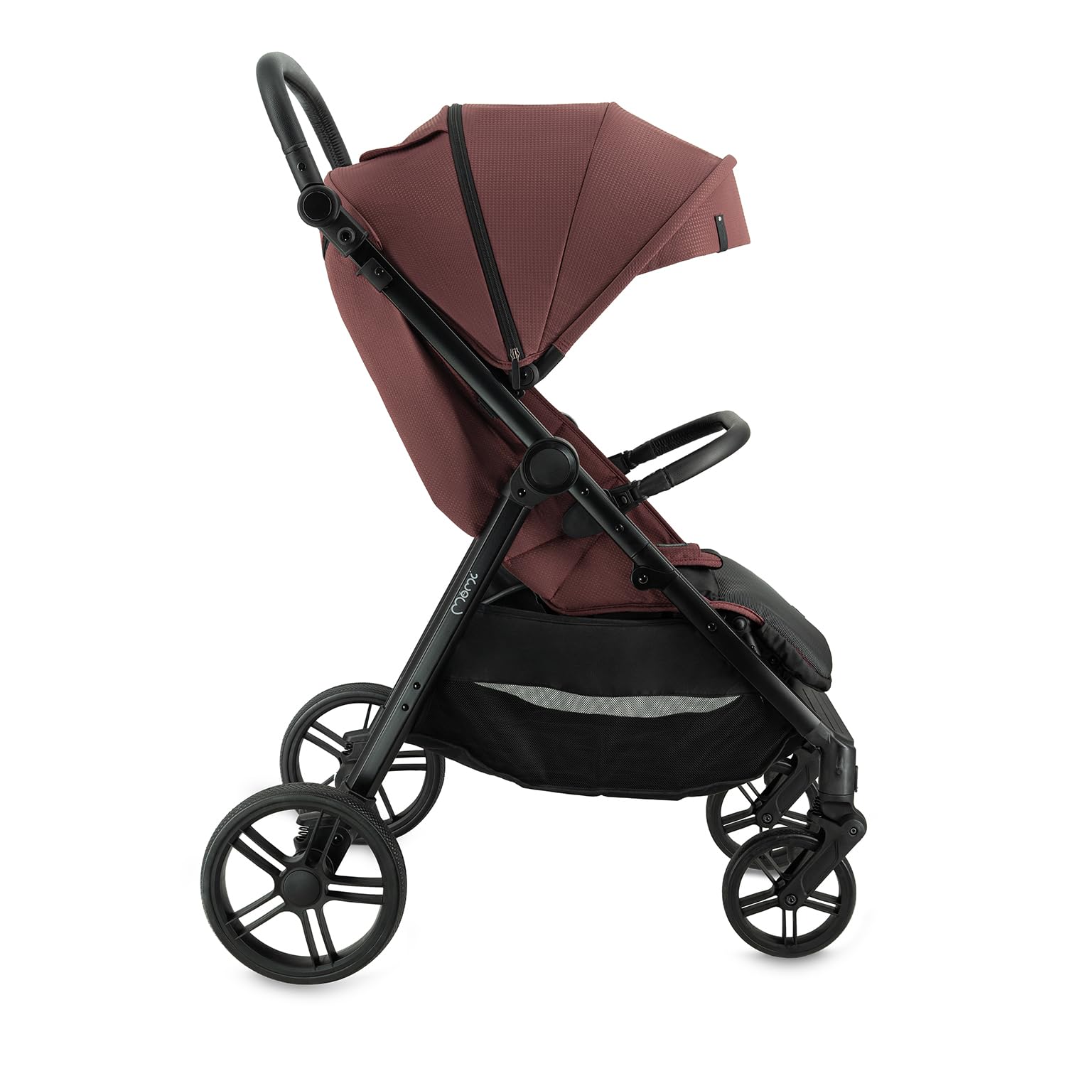 MoMi Passeggino CLARA, Passeggino dai 6 mesi in su, fino a 22 kg di peso corporeo, cintura di sicurezza a 5 punti, sacco coprigambe, portabicchieri, cestino della spesa, borsa per il cambio, zanzariera e parapioggia