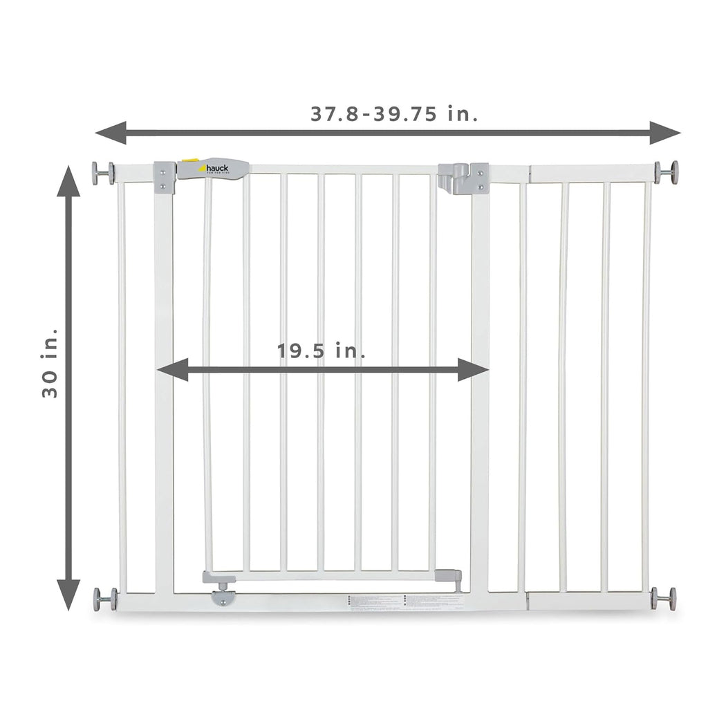 Hauck Cancelletto di Sicurezza / Cancelletto per Porte Open N Stop, per Larghezze 75 - 80 cm, Senza Forare, Apertura a una Mano, Apertura su Due Lati, Metallo, Bianco