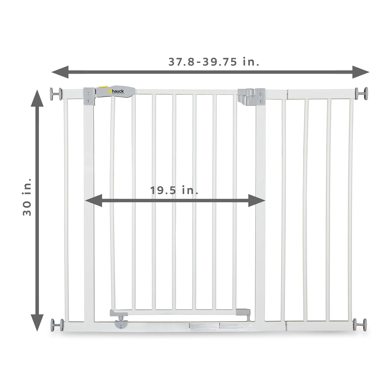 Hauck Cancelletto di Sicurezza / Cancelletto per Porte Open N Stop, per Larghezze 75 - 80 cm, Senza Forare, Apertura a una Mano, Apertura su Due Lati, Metallo, Bianco