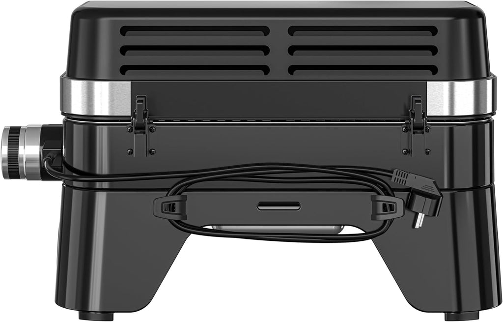Campingaz Grill Attitude2go, grill a gas ed elettrico, grill da tavolo, grill portatile da balcone/campeggio, con coperchio, termometro e griglia in ghisa, funzionamento a gas o elettrico