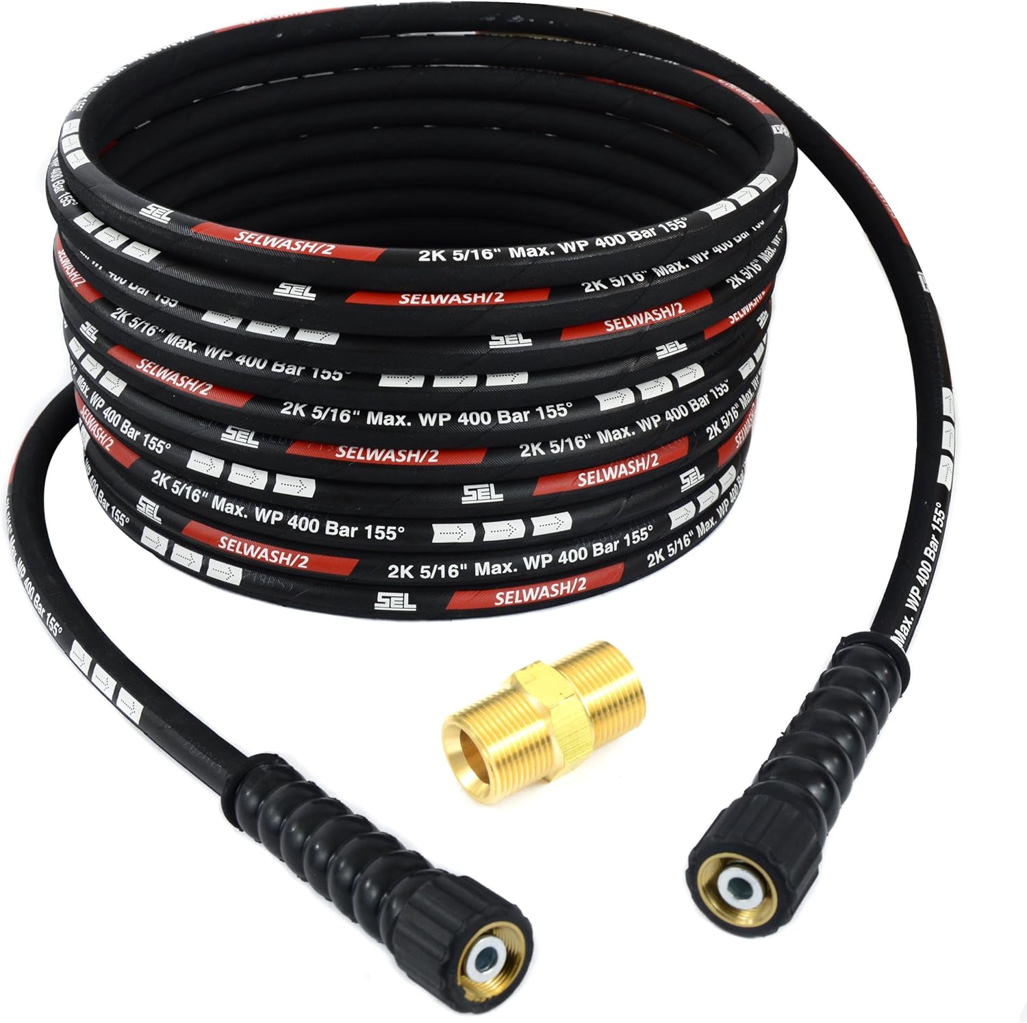 TECHKAR Hochdruckreiniger-Schlauchrohr – Kärcher Verlängerungsschlauch Ersatz – 400bar DN8 Profi M22x1,5 Hochdruckschlauch kompatibel mit Kärcher HD HDS – 30m
