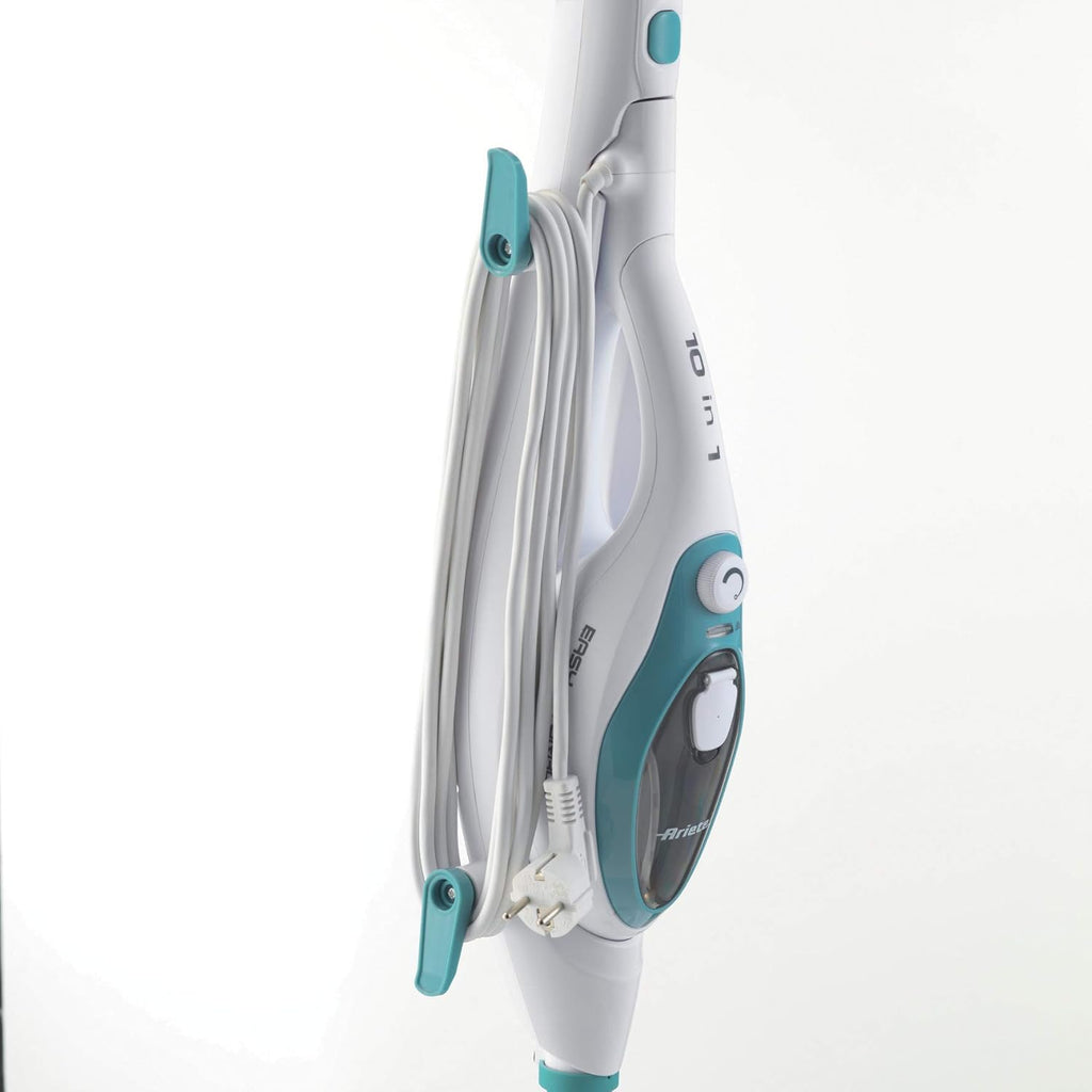 Ariete 4164 Scopa a vapore 10-in-1, 1500W, serbatoio 350cc, elimina fino al 99% dei batteri, per tutti i pavimenti, vapore continuo portatile 18 minuti, autonomia illimitata, bianco