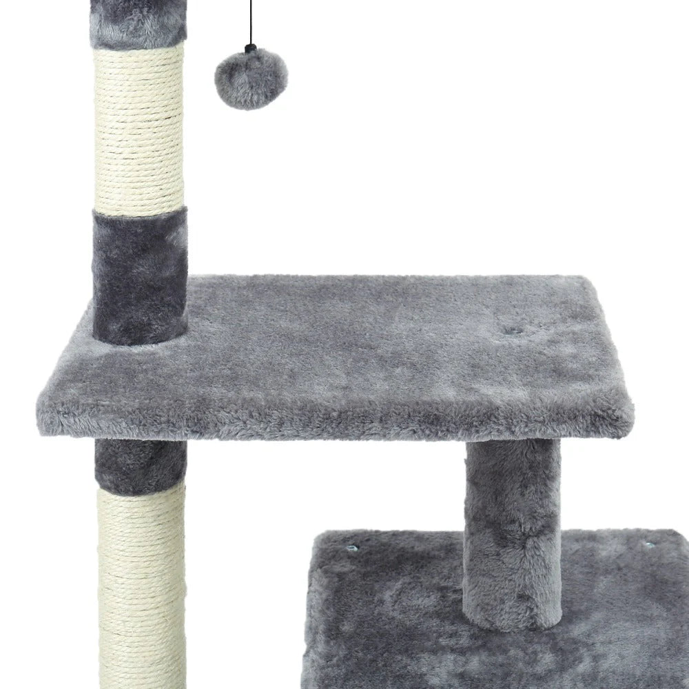 PERCHO Kratzbaum – Mehrstckiger Katzenbaum mit Spielplattform und Kuschelhhle