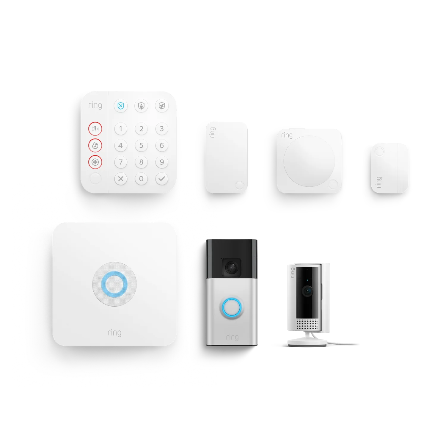 Alarm-Set + Innenkamera 2. Gen + Akku-Videotürklingel - S