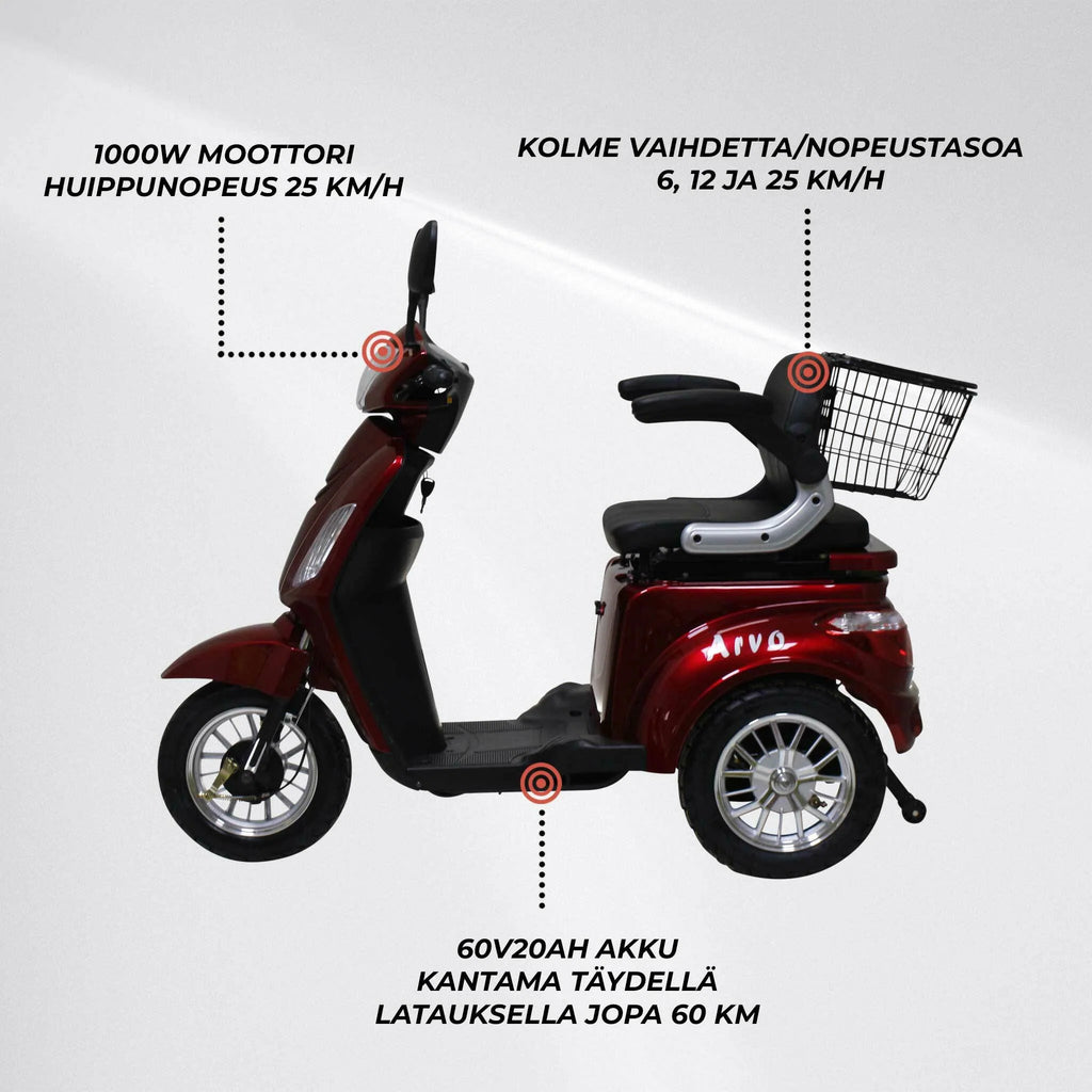 Arvo Scooter per anziani P300 Rosso
