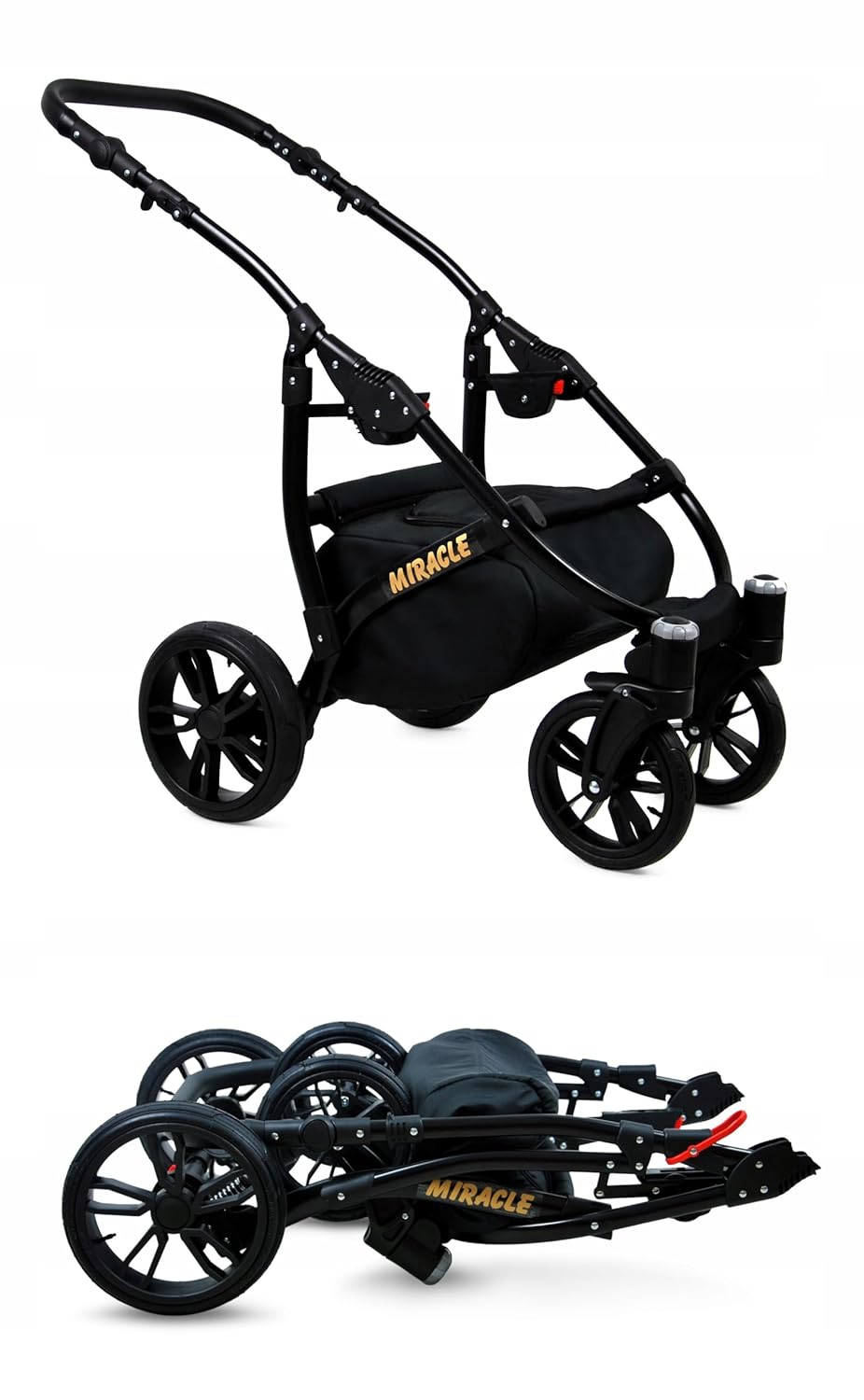 BabyLux® Bambimo Set Passeggino 3 in 1 - Optimal - incl. Navicella, Seduta Passeggino, Seggiolino Auto Ovetto - Seggiolino Auto - Set Passeggino - Passeggino Combinato con Borsa Fasciatoio, Parapioggia ecc.