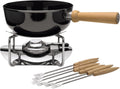 Silit Set Fonduta al Formaggio 9 Pezzi, Fonduta per 6 Persone, Ceramica Funzionale Silargan, Induzione, Lavabile in Lavastoviglie, Casseruola Rechaud Fornello Forchette da Fonduta